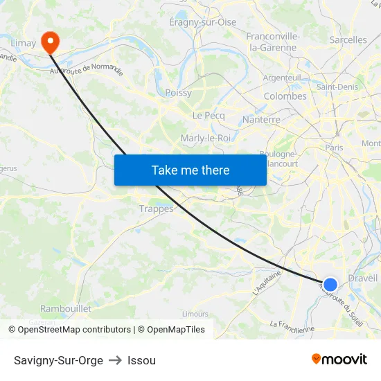 Savigny-Sur-Orge to Issou map