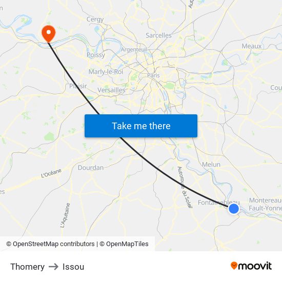 Thomery to Issou map