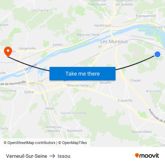 Verneuil-Sur-Seine to Issou map