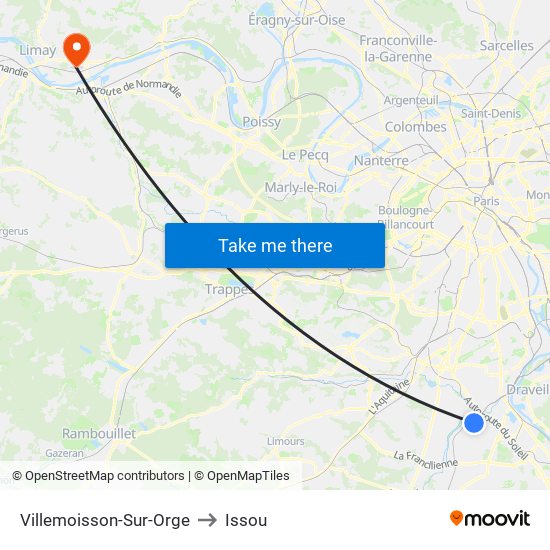 Villemoisson-Sur-Orge to Issou map