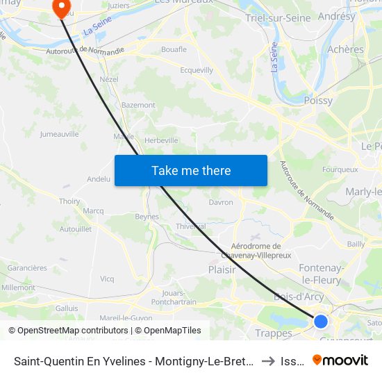 Saint-Quentin En Yvelines - Montigny-Le-Bretonneux to Issou map