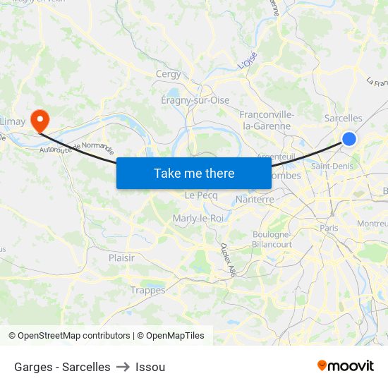 Garges - Sarcelles to Issou map