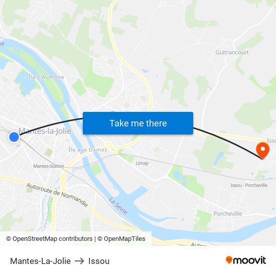 Mantes-La-Jolie to Issou map