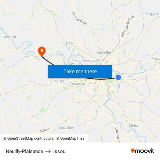 Neuilly-Plaisance to Issou map