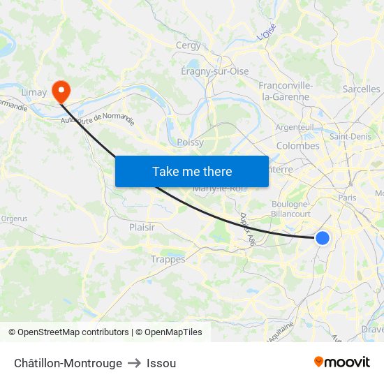 Châtillon-Montrouge to Issou map