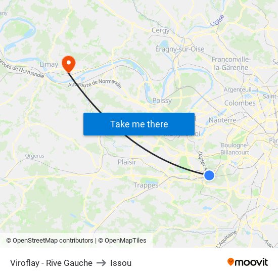 Viroflay - Rive Gauche to Issou map