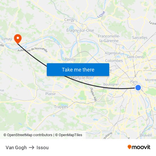 Van Gogh to Issou map
