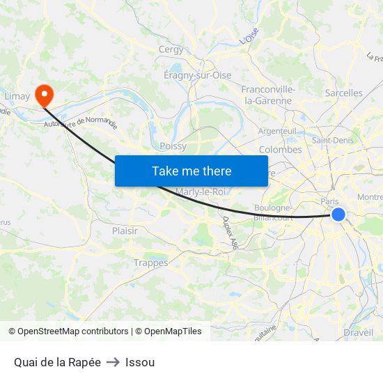 Quai de la Rapée to Issou map