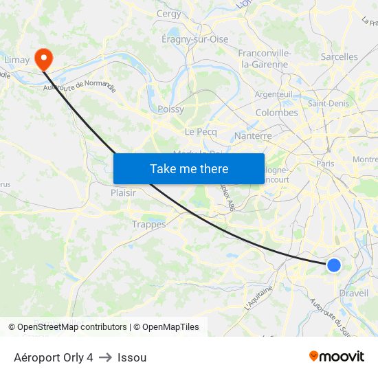 Aéroport Orly 4 to Issou map