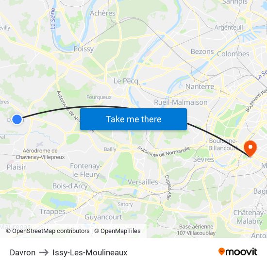 Davron to Issy-Les-Moulineaux map