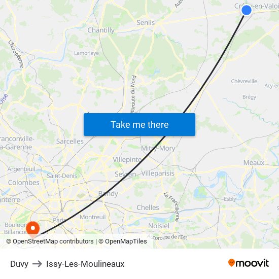 Duvy to Issy-Les-Moulineaux map