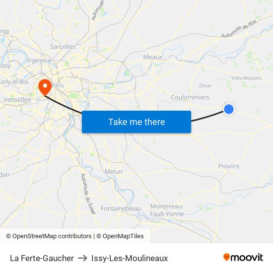 La Ferte-Gaucher to Issy-Les-Moulineaux map