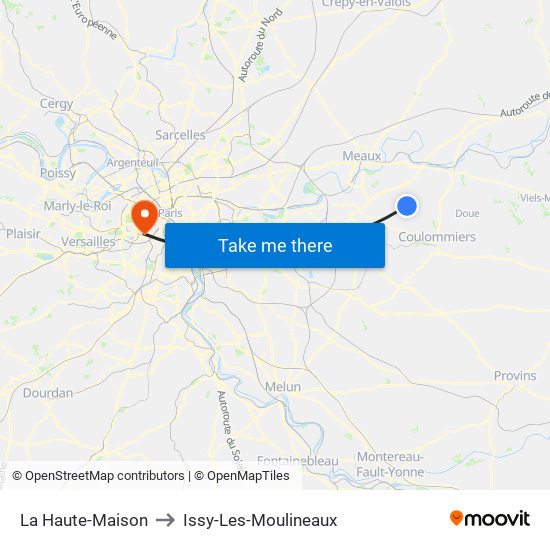 La Haute-Maison to Issy-Les-Moulineaux map