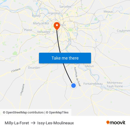 Milly-La-Foret to Issy-Les-Moulineaux map