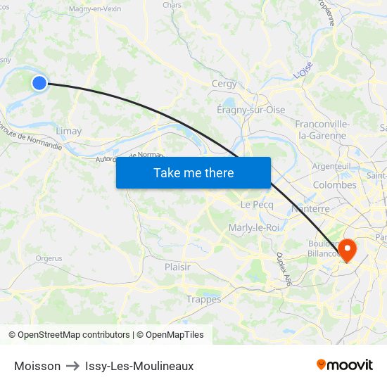 Moisson to Issy-Les-Moulineaux map