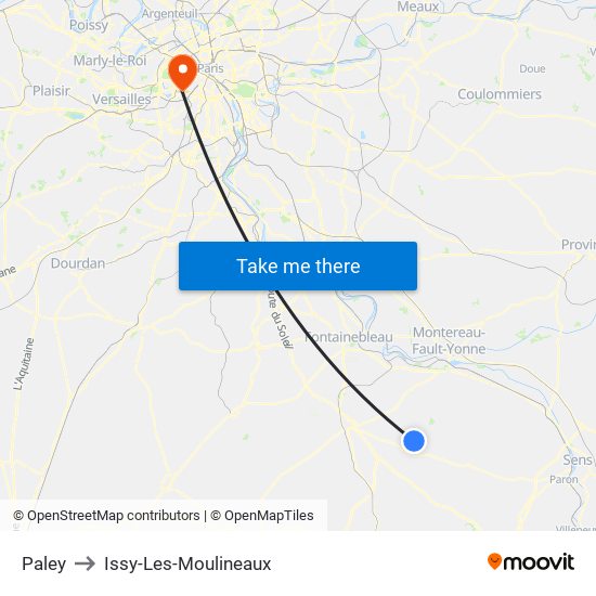 Paley to Issy-Les-Moulineaux map