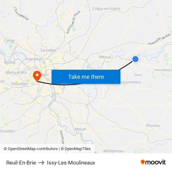 Reuil-En-Brie to Issy-Les-Moulineaux map