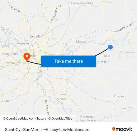 Saint-Cyr-Sur-Morin to Issy-Les-Moulineaux map