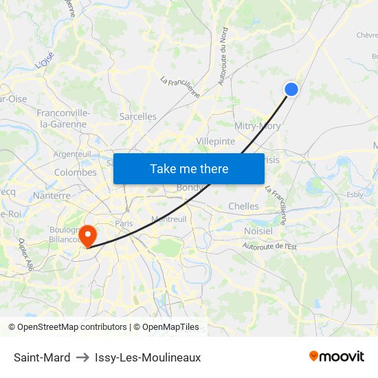 Saint-Mard to Issy-Les-Moulineaux map