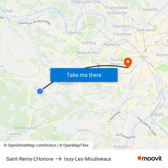 Saint-Remy-L'Honore to Issy-Les-Moulineaux map