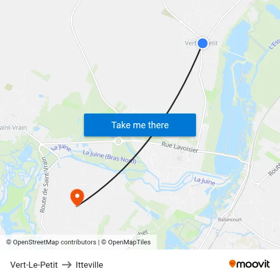 Vert-Le-Petit to Itteville map