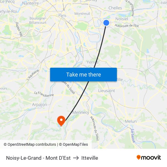 Noisy-Le-Grand - Mont D'Est to Itteville map
