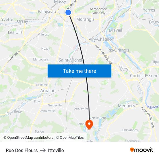 Rue Des Fleurs to Itteville map