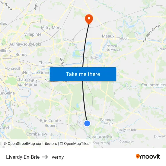 Liverdy-En-Brie to Iverny map