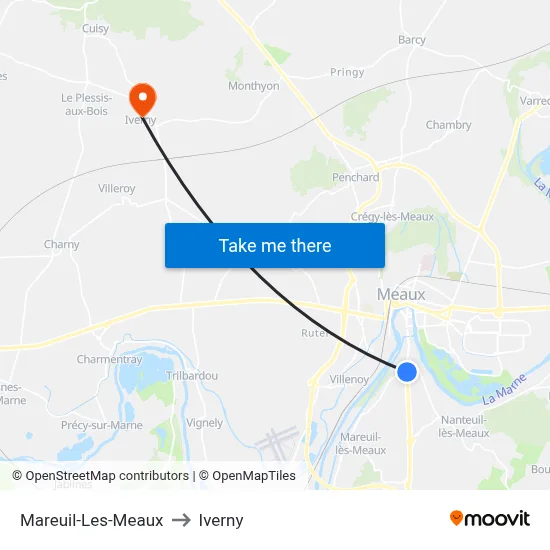 Mareuil-Les-Meaux to Iverny map