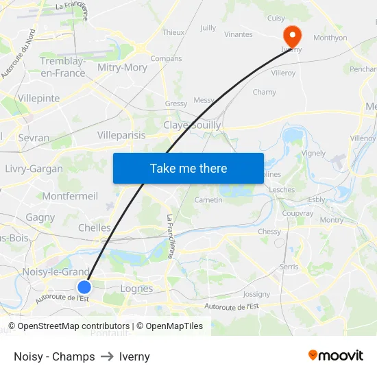 Noisy - Champs to Iverny map