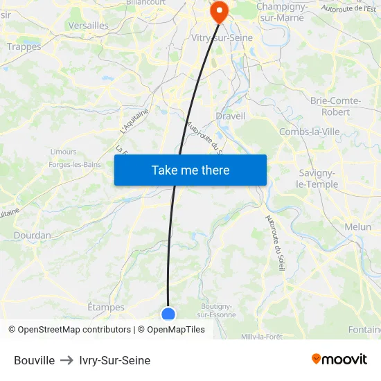 Bouville to Ivry-Sur-Seine map