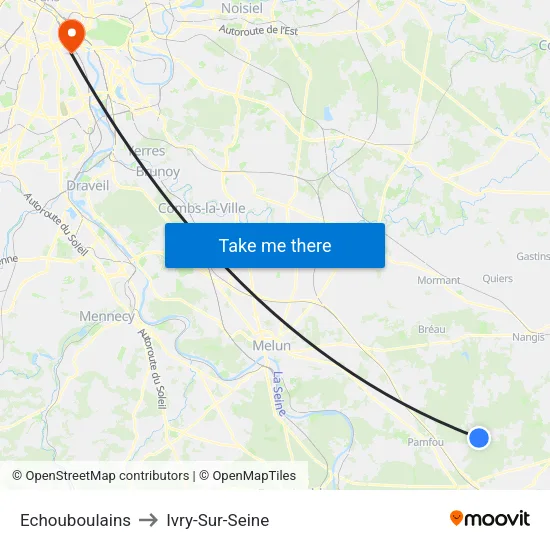 Echouboulains to Ivry-Sur-Seine map