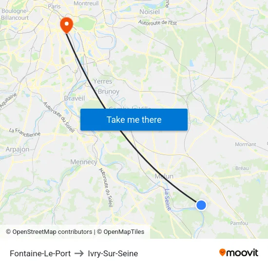 Fontaine-Le-Port to Ivry-Sur-Seine map
