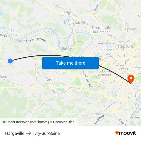 Hargeville to Ivry-Sur-Seine map