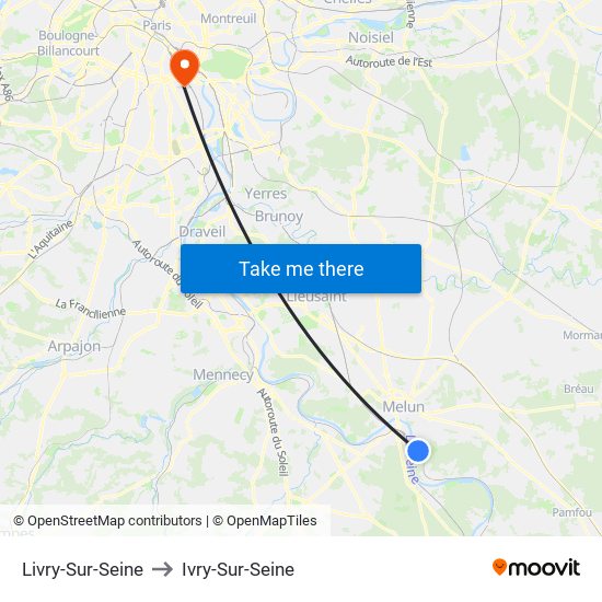 Livry-Sur-Seine to Ivry-Sur-Seine map