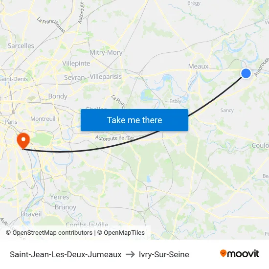Saint-Jean-Les-Deux-Jumeaux to Ivry-Sur-Seine map