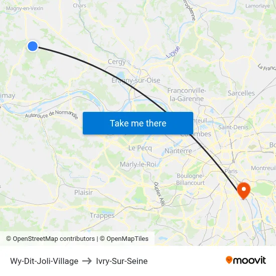 Wy-Dit-Joli-Village to Ivry-Sur-Seine map