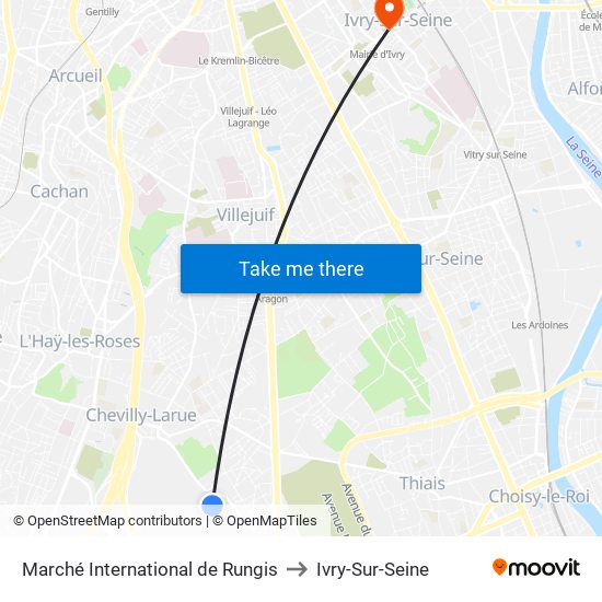 Marché International de Rungis to Ivry-Sur-Seine map