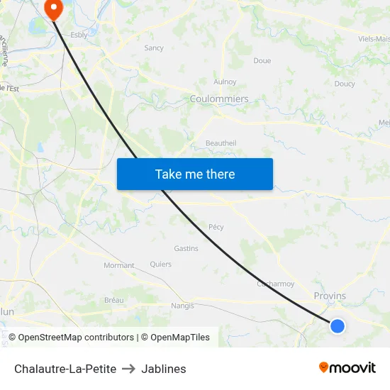 Chalautre-La-Petite to Jablines map
