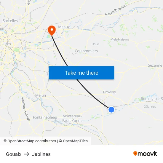 Gouaix to Jablines map