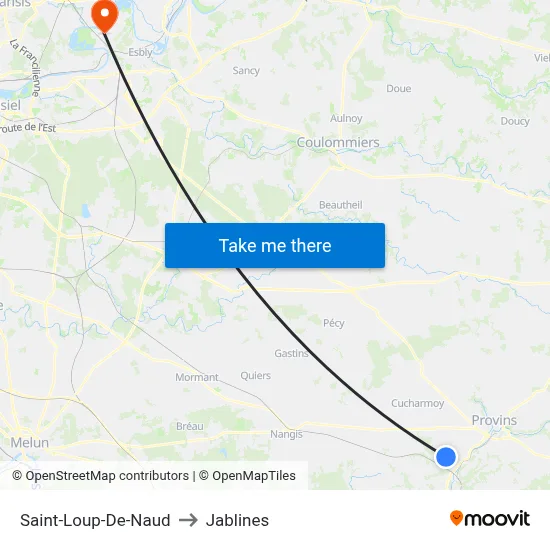 Saint-Loup-De-Naud to Jablines map