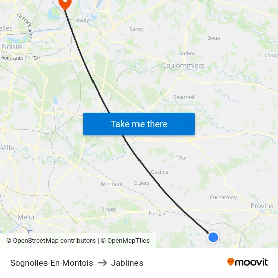 Sognolles-En-Montois to Jablines map