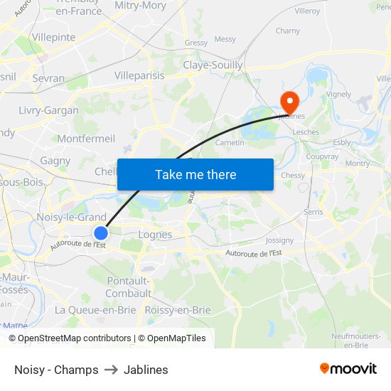 Noisy - Champs to Jablines map