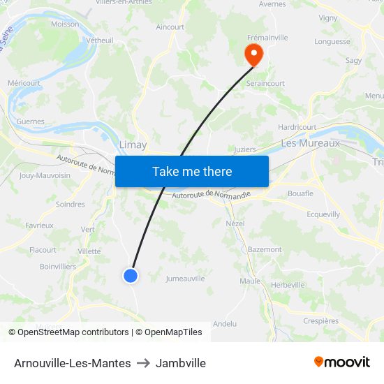 Arnouville-Les-Mantes to Jambville map