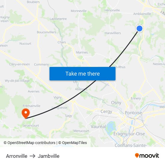 Arronville to Jambville map