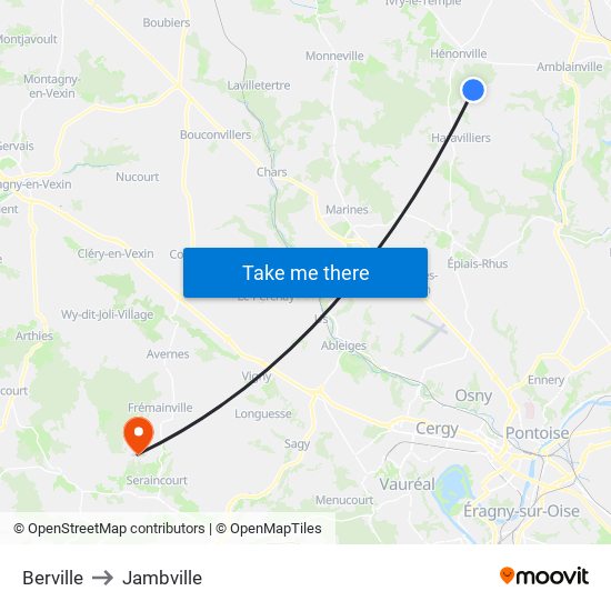 Berville to Jambville map