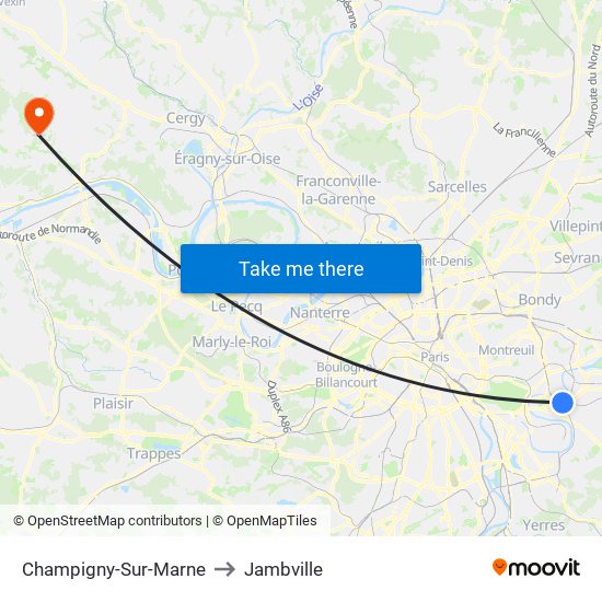 Champigny-Sur-Marne to Jambville map