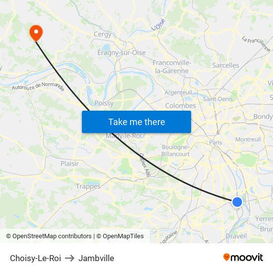 Choisy-Le-Roi to Jambville map