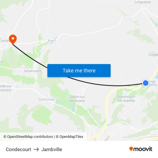 Condecourt to Jambville map