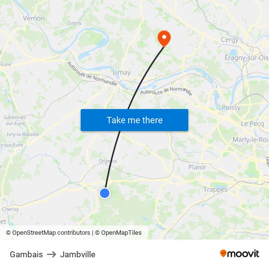 Gambais to Jambville map